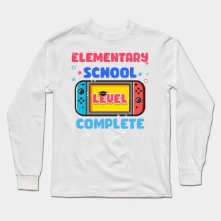 Elementary School Level Complete Last Day Of School Graduate Gift For Boys Girl Kids Long Sleeve T-Shirt